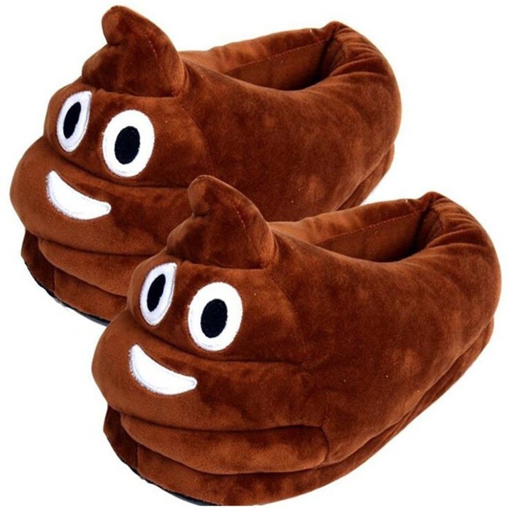 USA Unisex Poop Emoji Plush Stuffed Slippers